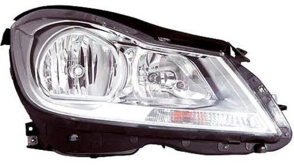 Faro Delantero Derecho Mercedes W204 C Class año 2010 a 2014 FONDO CROMO