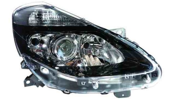 Faro Delantero Derecho Renault Clio III año 2009 a 2012 FONDO NEGRO H1+H7+H7