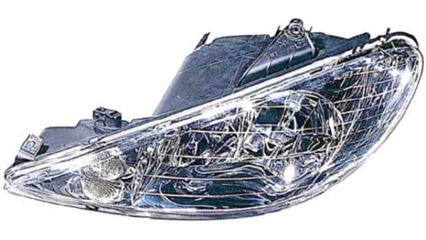 Faro Delantero Izquierdo Peugeot 206 año 2003 a 2009 CRISTAL LISO