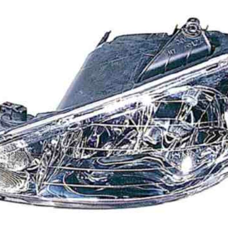 Faro Delantero Izquierdo Peugeot 206 año 2003 a 2009 CRISTAL LISO