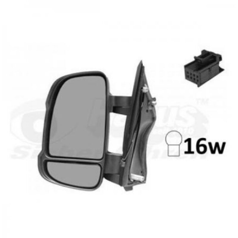 Espejo Izquierdo Manual Convexo Con Piloto 16w B/curto (8cm) 2pin Fiat Ducato/jump/box 06- Ref 105.0953039
