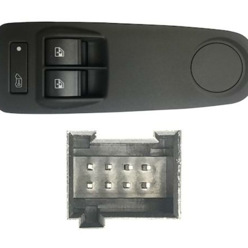 Mando Completo Botonera Elevalunas Puerta Delantera Izquierda + Bloqueo Puerta (logo) Gris (2bot) 8pin Citroën Jumper año 2006 a 2023