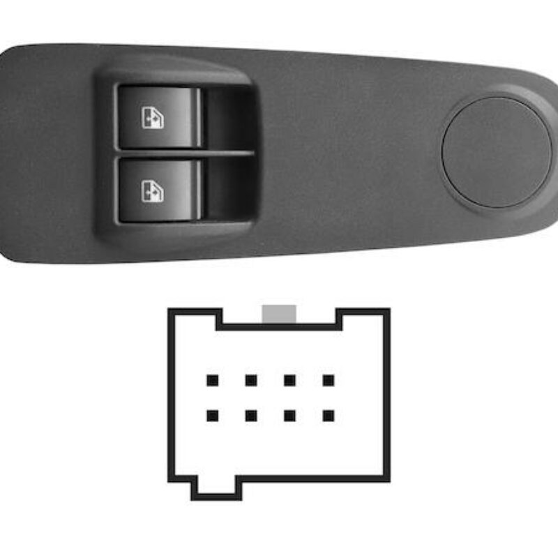 Mando Completo Botonera Elevalunas Puerta Delantera Izquierda Espejo Manual (2bot) 8pin Peugeot Boxer año 2006 a 2023