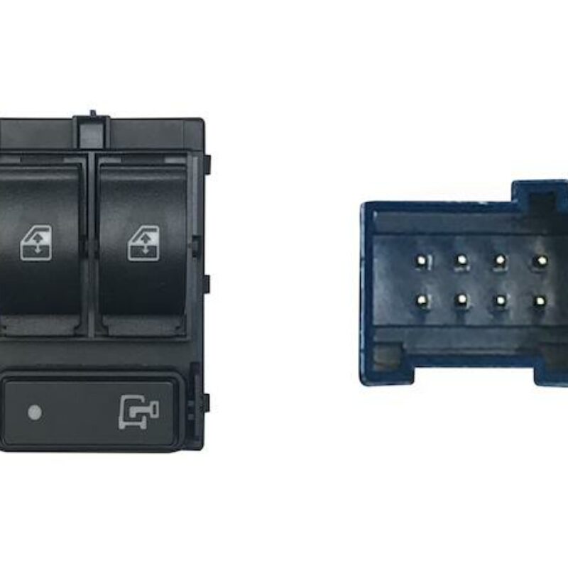 Mando Botonera Elevalunas Puerta Delantera Izquierda + Bloqueo Puerta (logo llave) Gris (2bot) 8pin Citroën Jumper año 2006 a 2023
