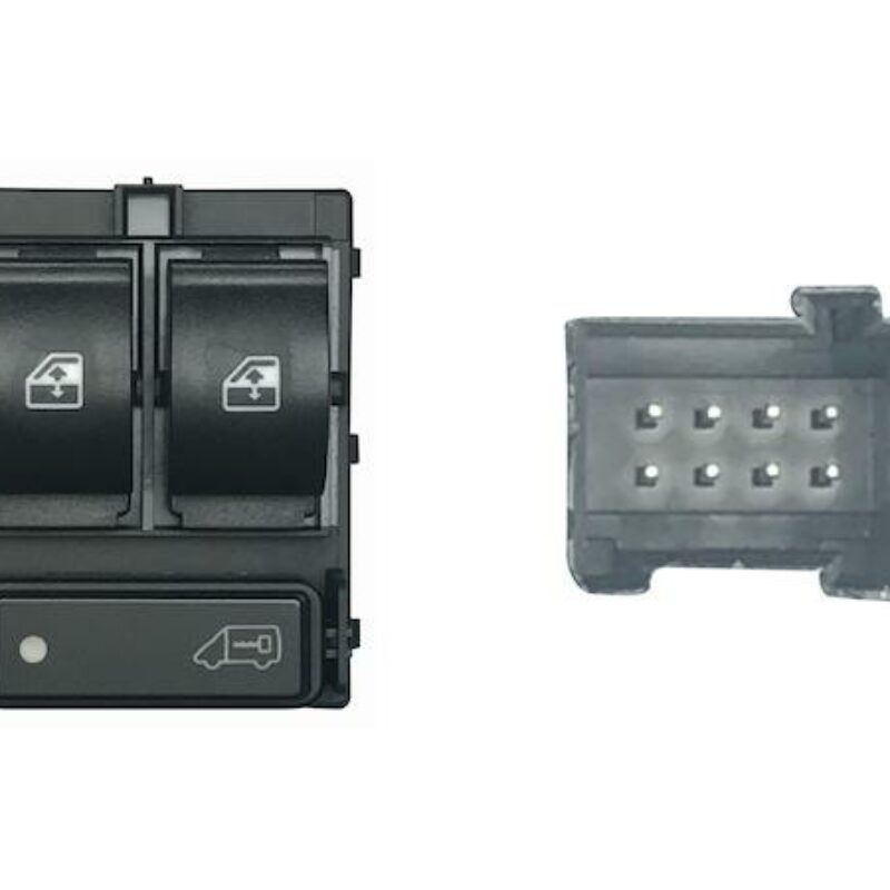 Mando Botonera Elevalunas Puerta Delantera Izquierda + Bloqueo Puerta (logo furgoneta) Gris (2bot) 8pin Peugeot Boxer año 2006 a 2023