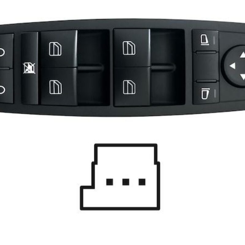 Mando Puerta Delantero Izquierdo + Espejo No Abatible (negro) (4 Bot)3 Pin Mercedes B W245 05- Ref 106.142393