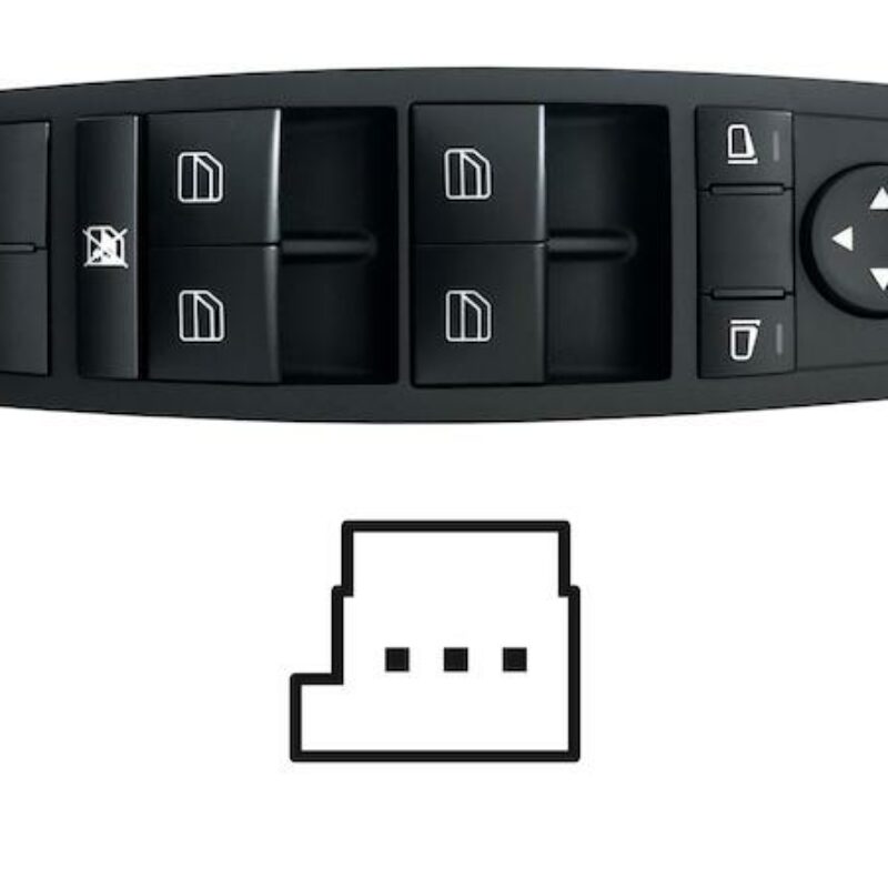 Mando Puerta Delantero Izquierdo + Espejo No Abatible (negro) (4 Bot) 3 Pin Mercedes M W164 2005.02- Ref 106.142893