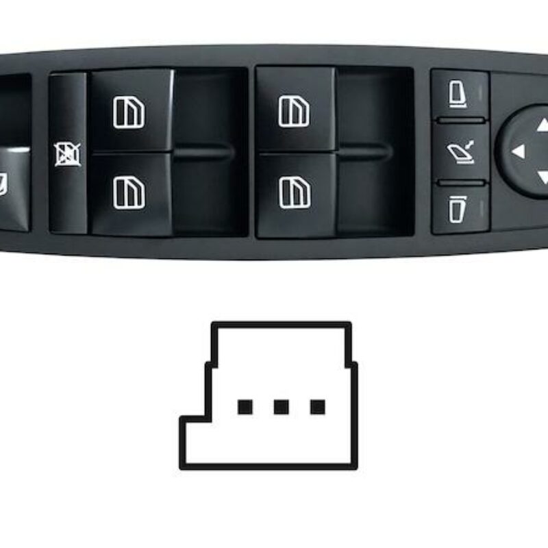 Mando Puerta Delantero Izquierdo + Espejo Reb(negro) (4 Bot) 3 Pin Mercedes M W164 2005.02- Ref 106.142892